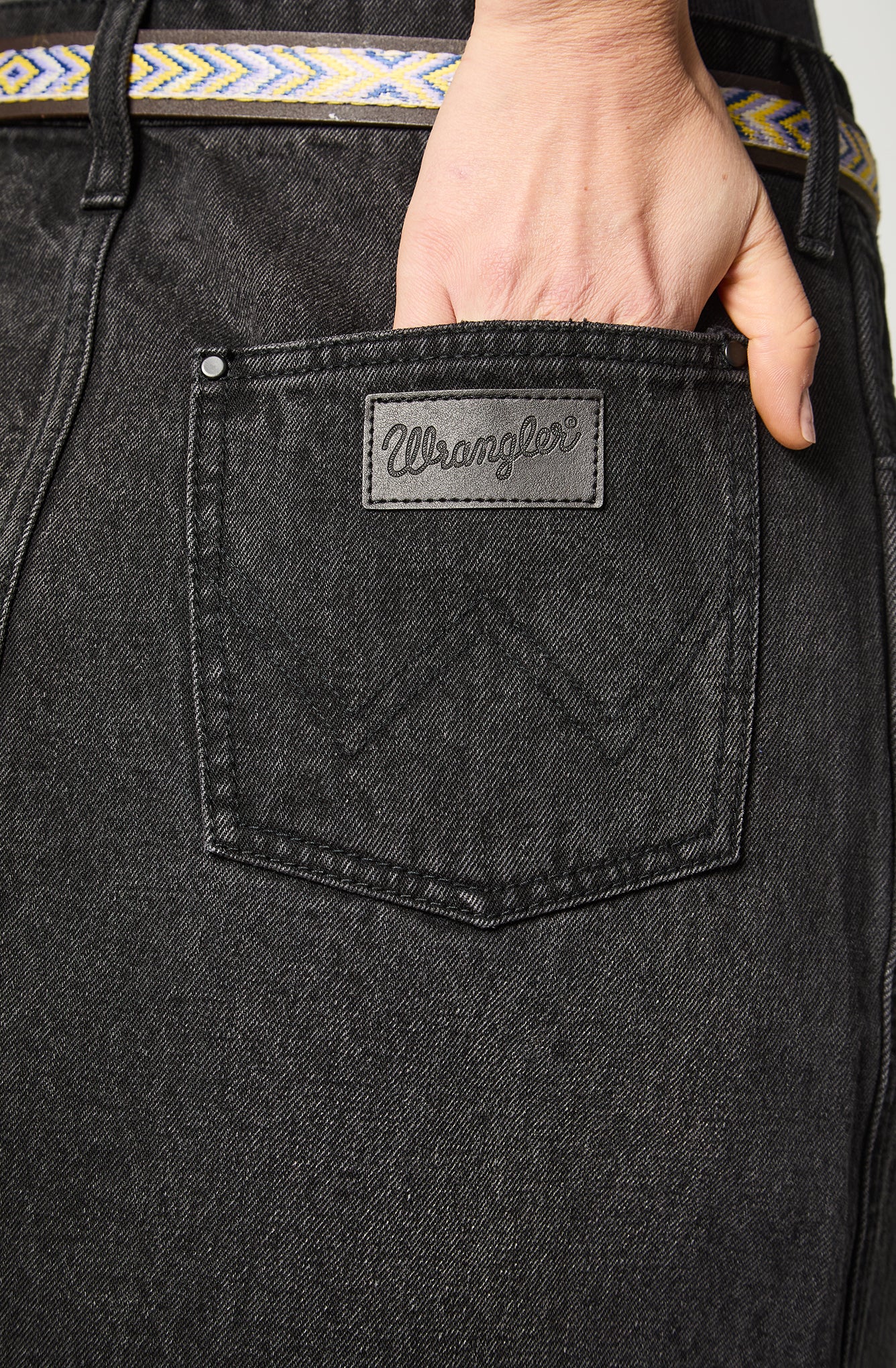 Falda Mujer Denim Maxi Skirt Black