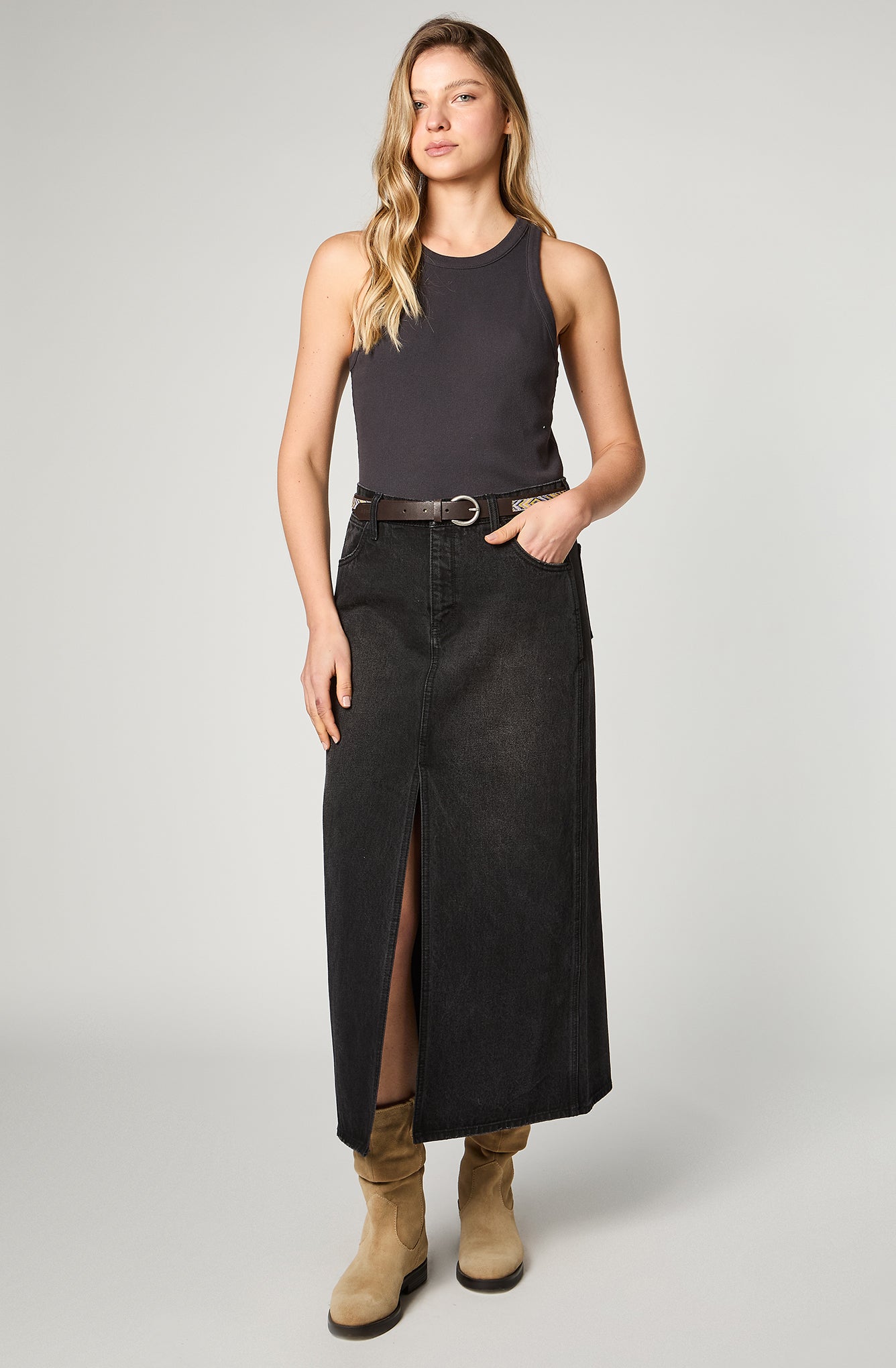 Polera Mujer Ringer Tank Black