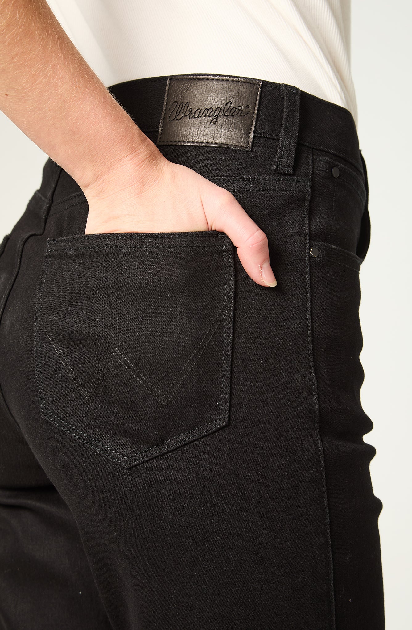 Jeans Mujer Straight Mid Rise Black