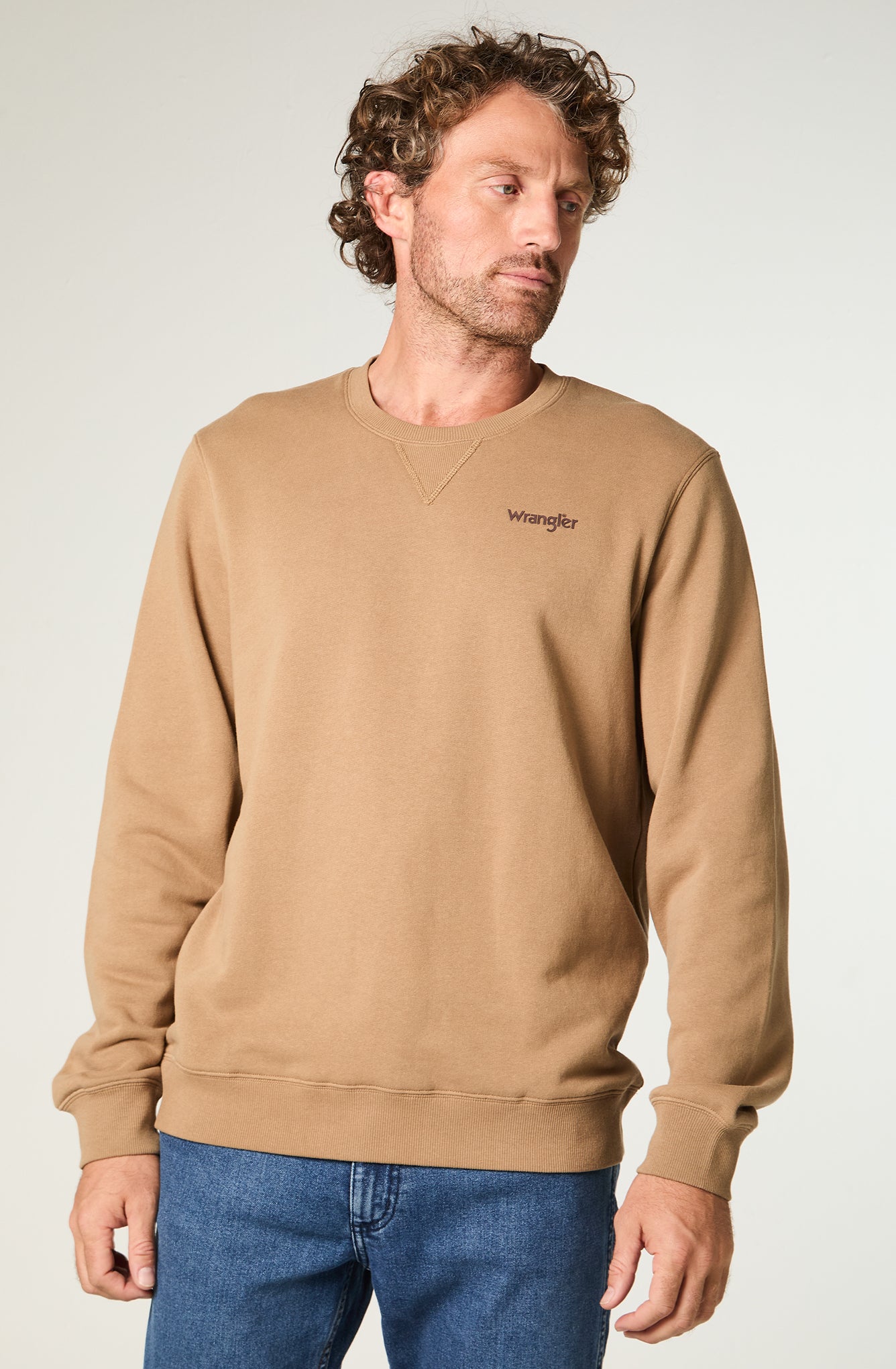 Polerón Hombre Crewneck Graphic Regular Beige