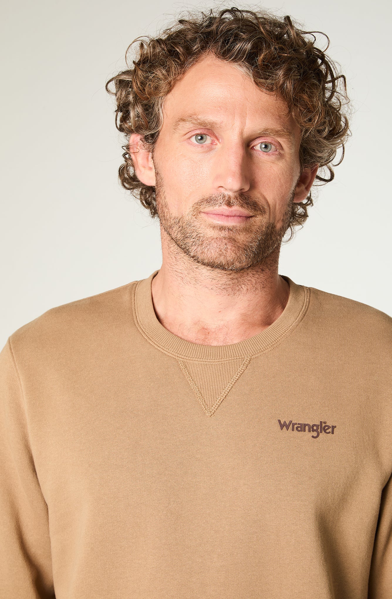 Polerón Hombre Crewneck Graphic Regular Beige