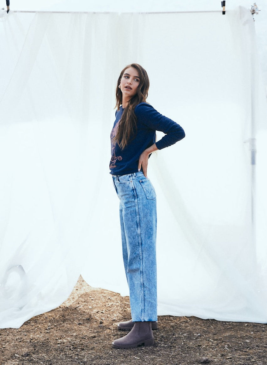 Jeans Mujer Tiro Alto Barrel Baggy Fit Let It Go