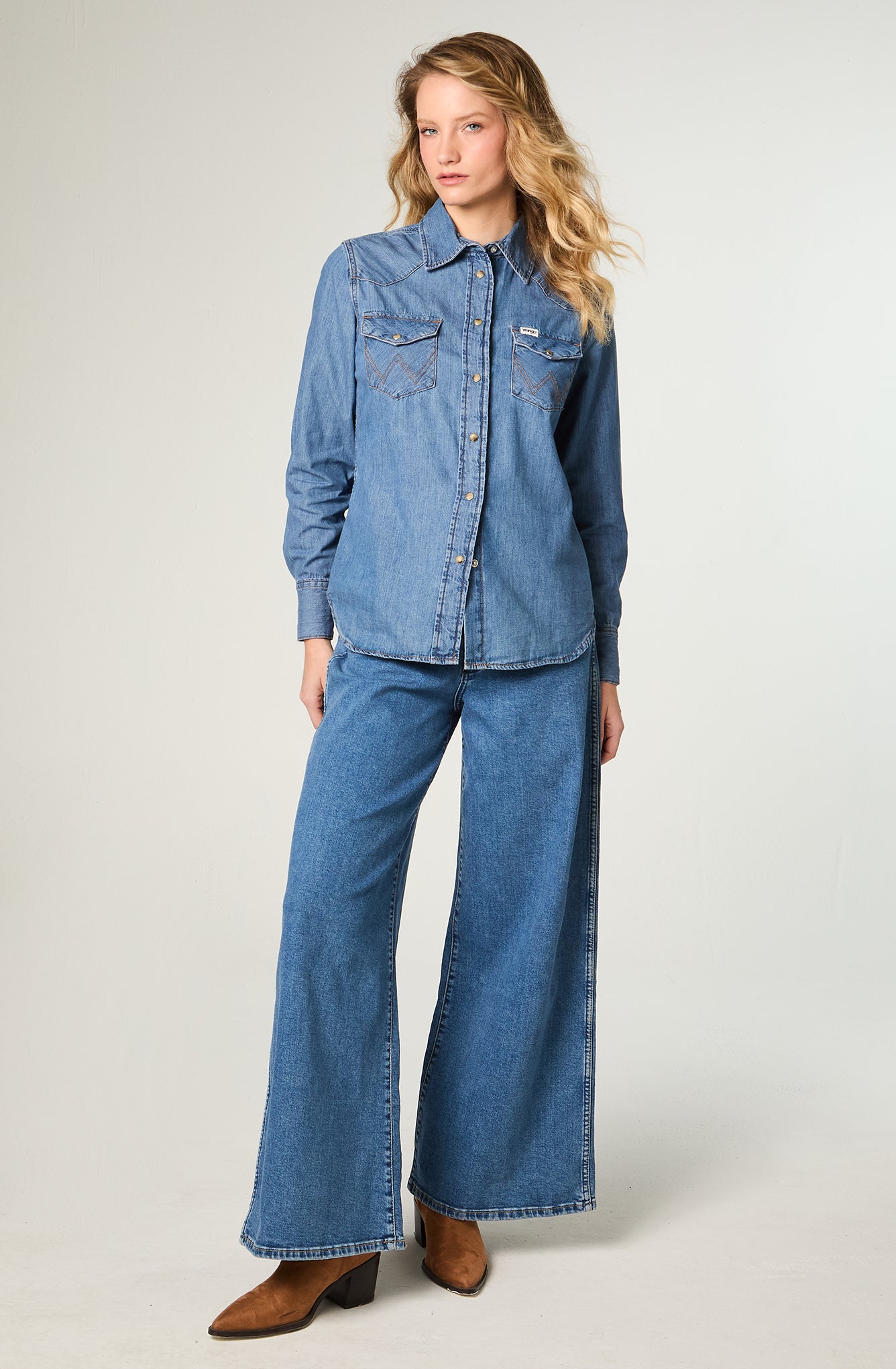 Camisa Mujer Denim Ml Mid