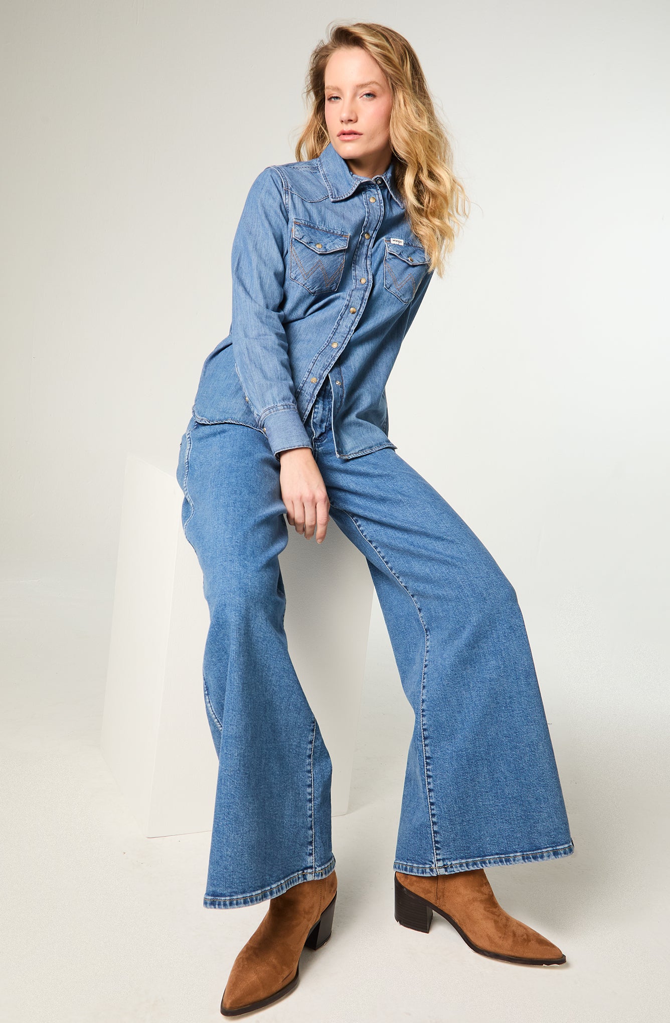 Camisa Mujer Denim Ml Mid