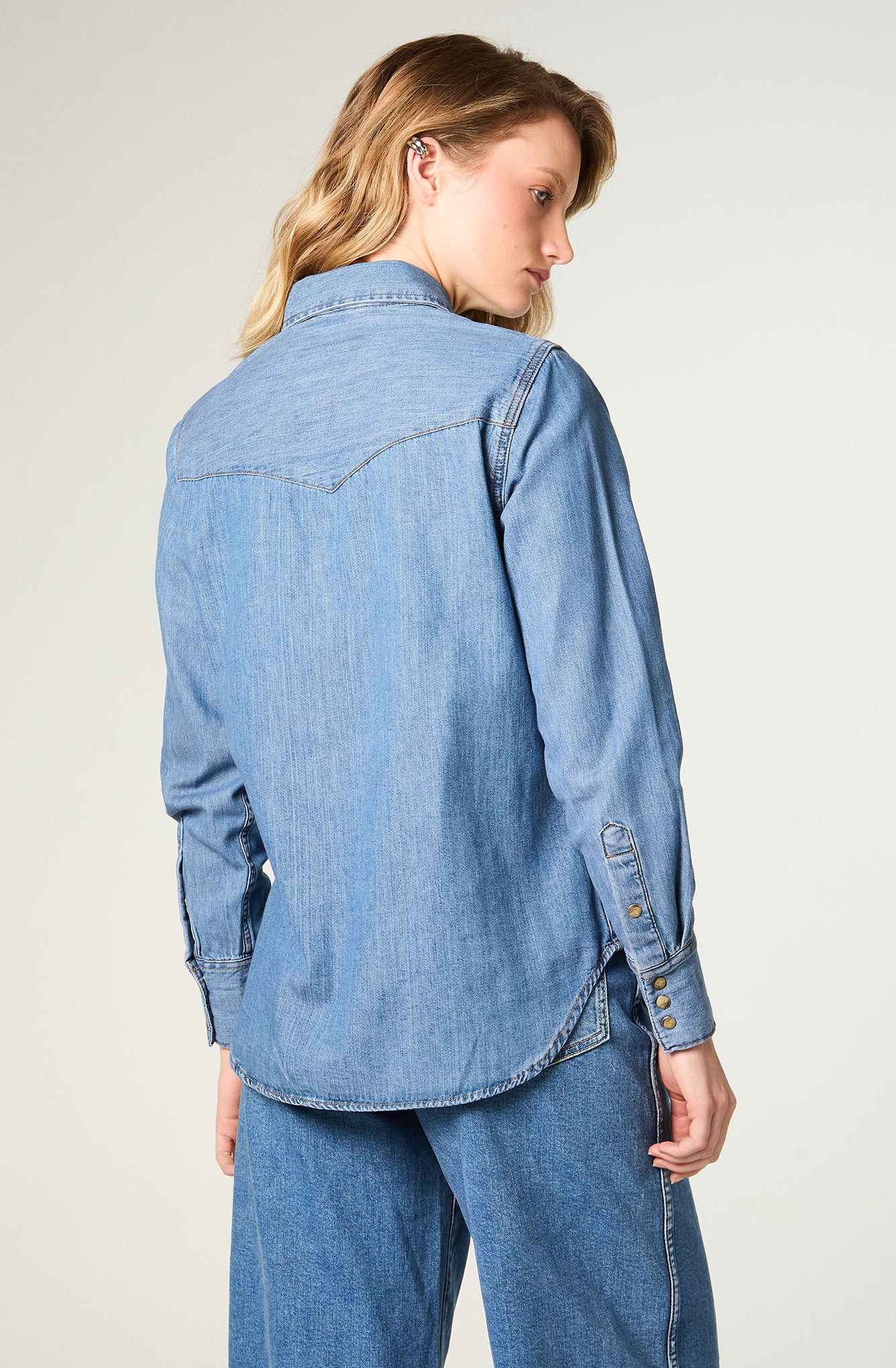 Camisa Mujer Denim Ml Mid