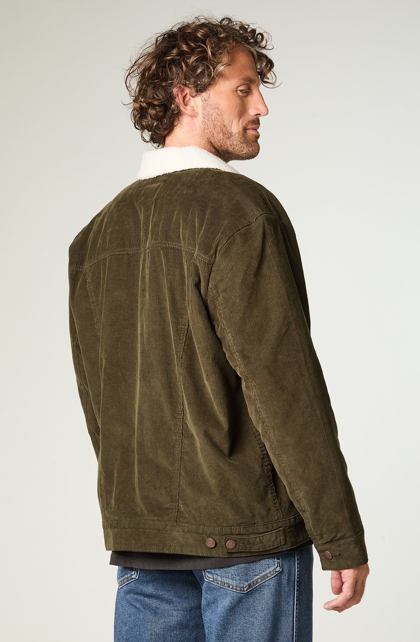 Chaqueta Hombre Sherpa Cotelé Regular Verde