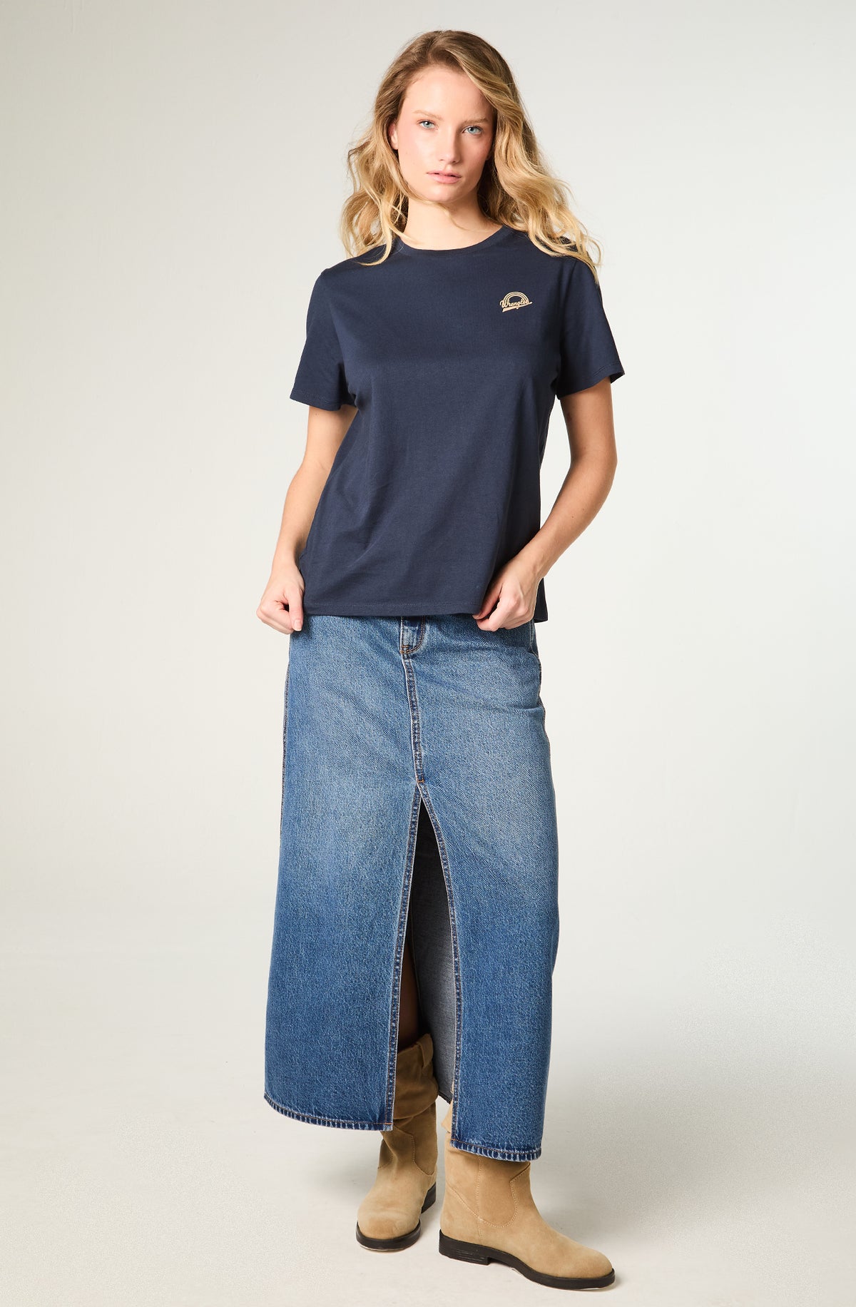 Polera Mujer Ringer Tee Regular Azul