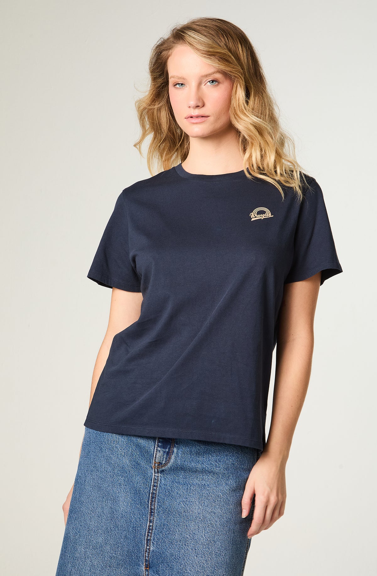 Polera Mujer Ringer Tee Regular Azul
