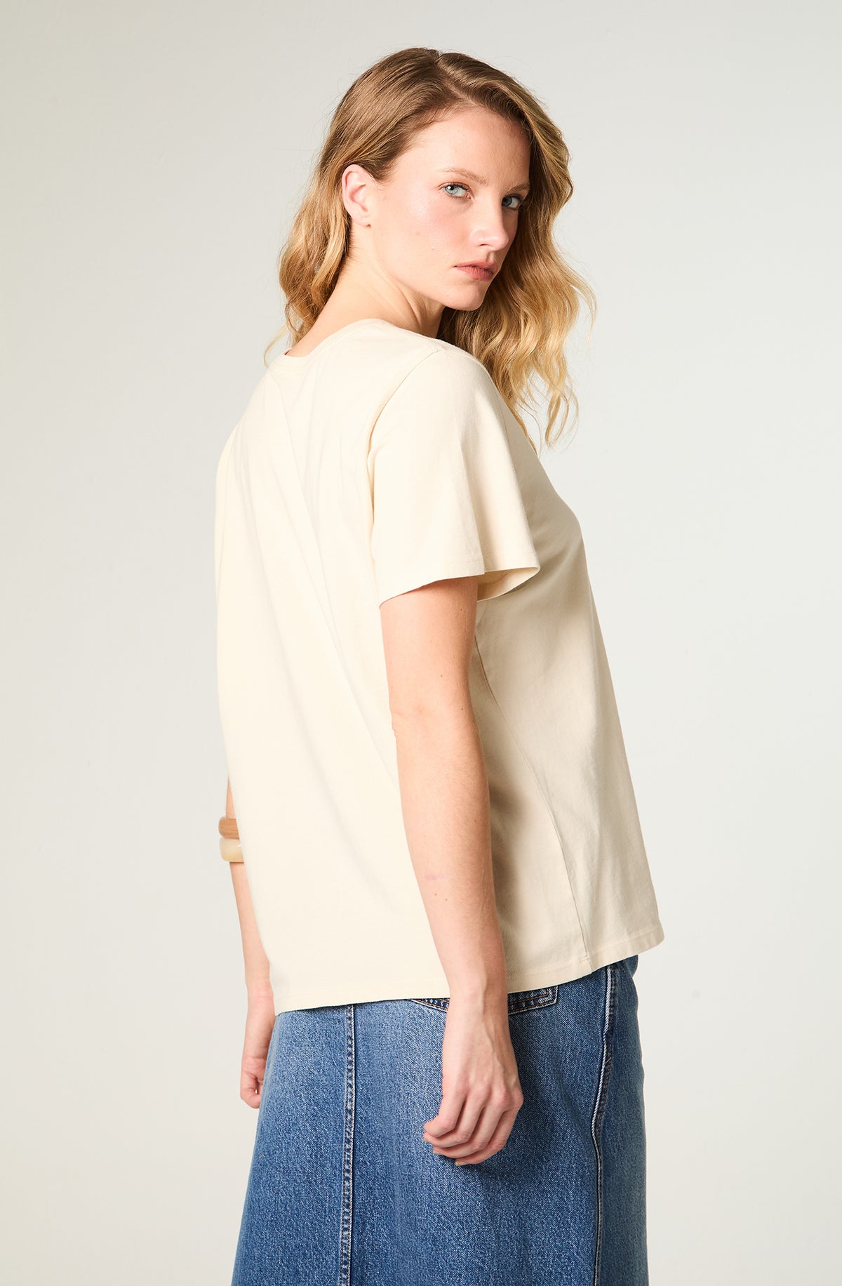 Polera Mujer Ringer Tee Regular Blanco