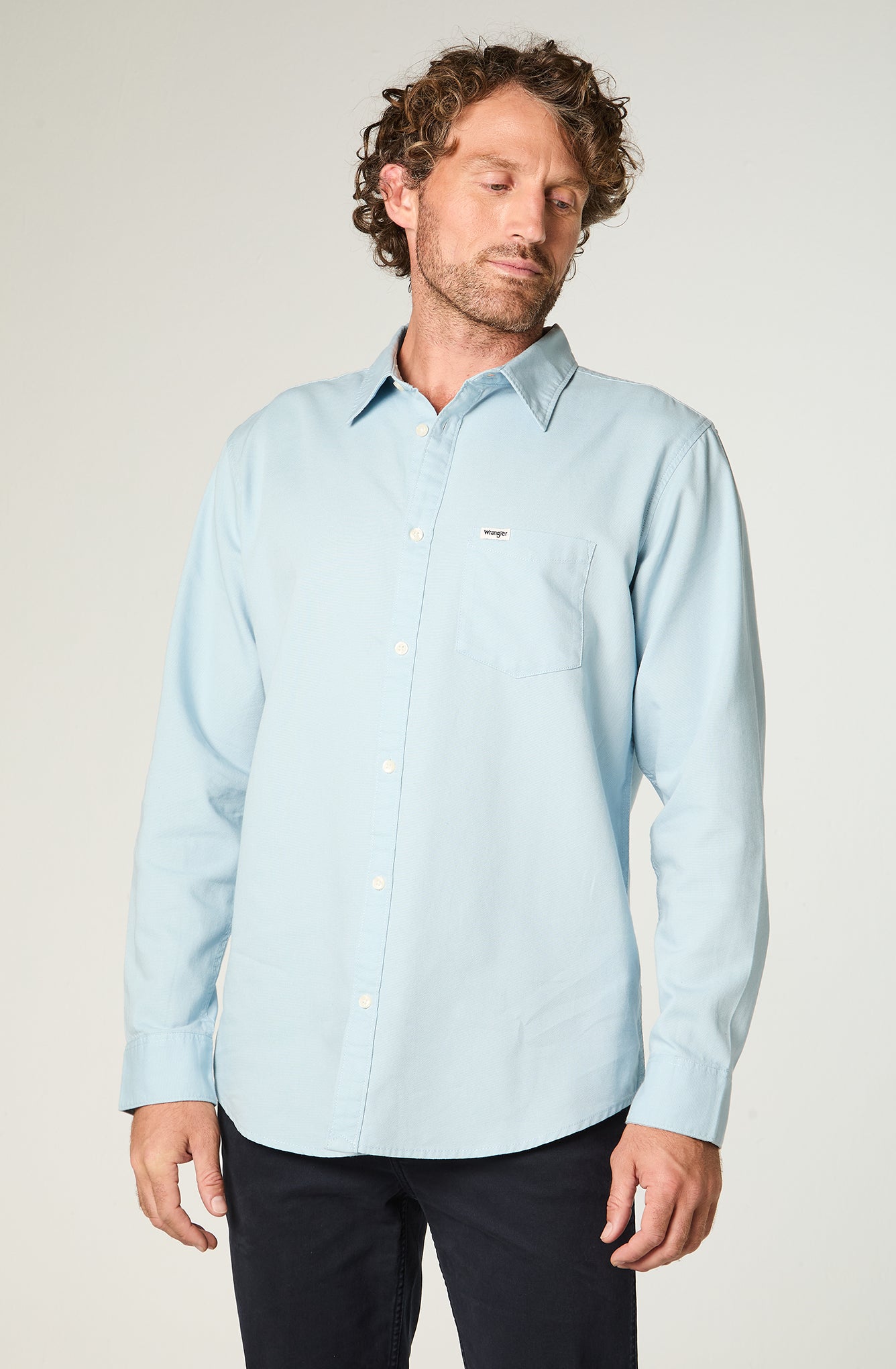 Camisa Hombre 1 Pocket Regular Fit Celeste