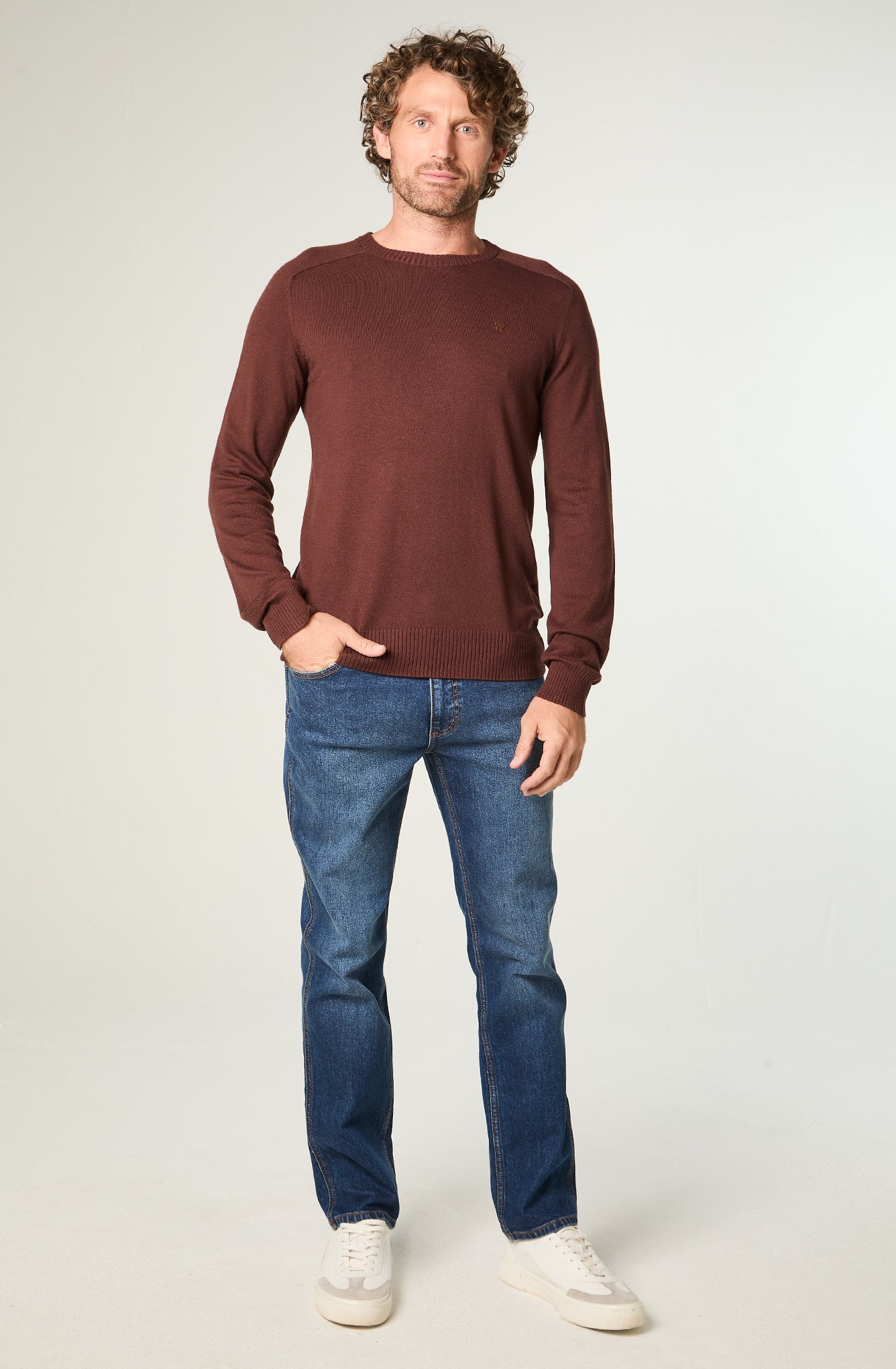Sweater Hombre Knit Sweater Regular Café