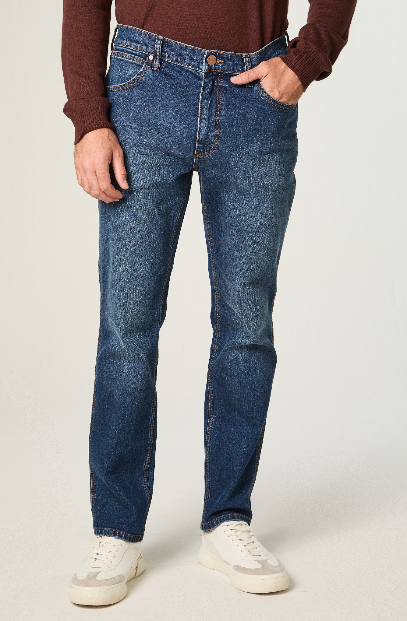 Jeans Hombre Greensboro Straight tiro medio azul