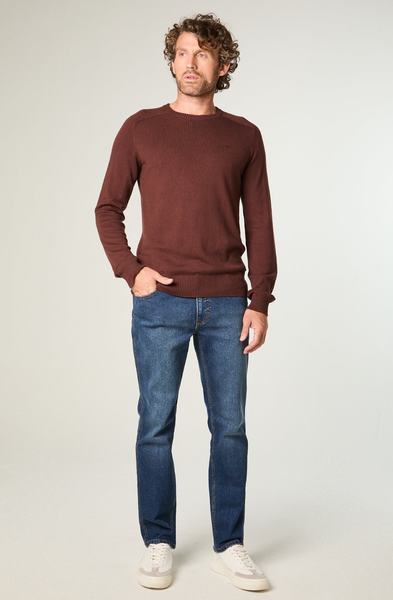 Jeans Hombre Greensboro Straight tiro medio azul