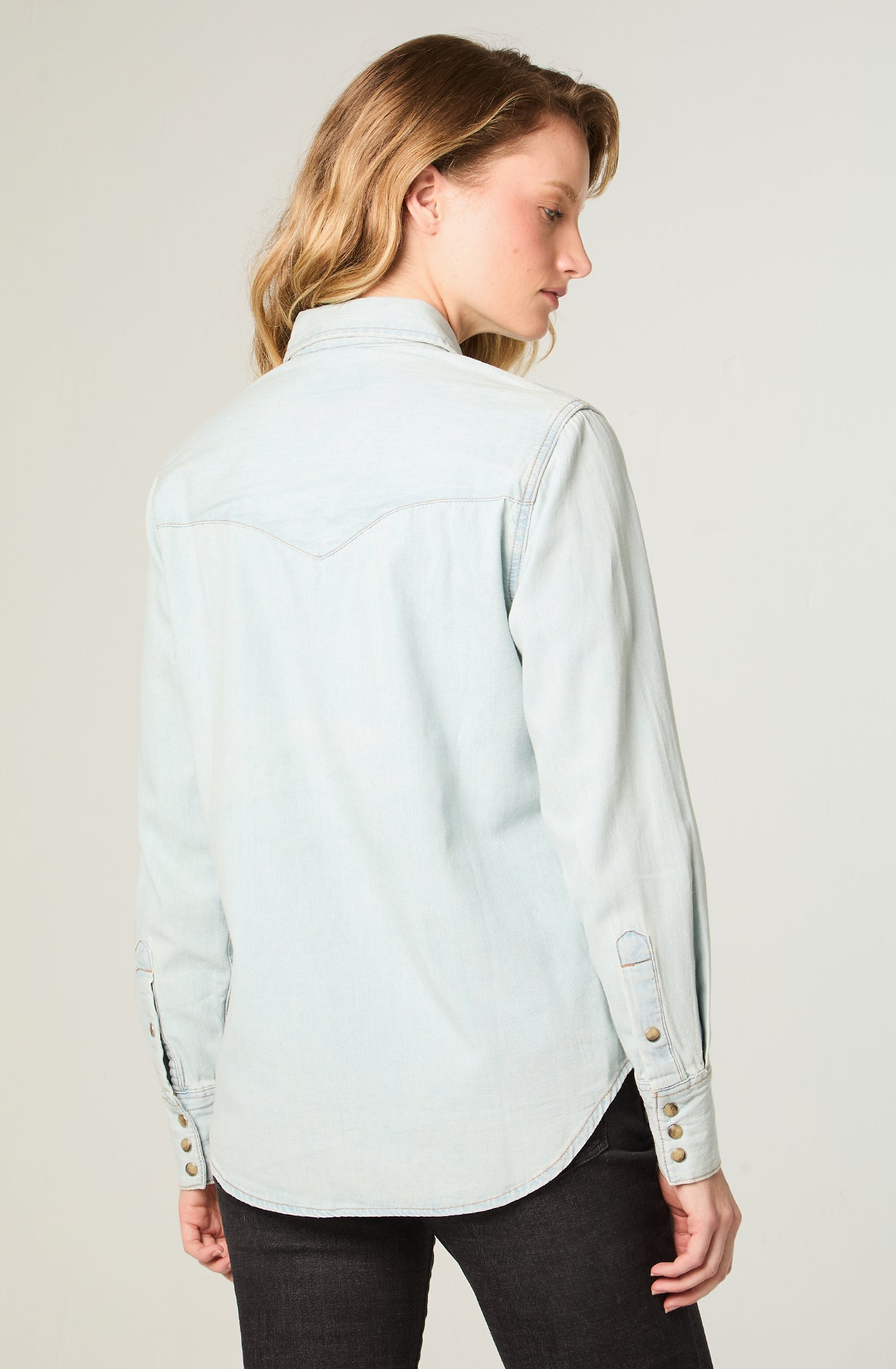 Camisa Mujer Denim Celeste