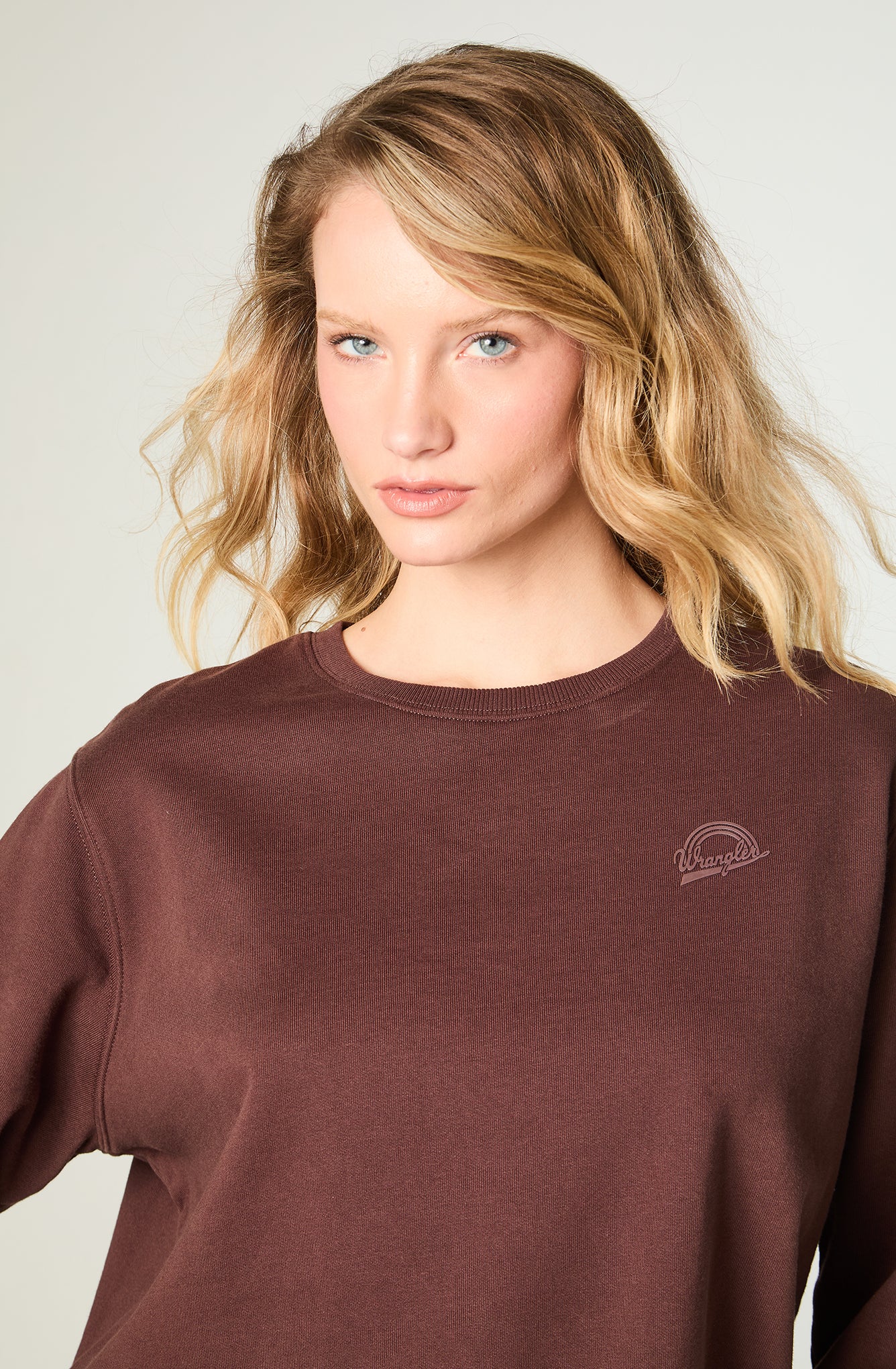 Polerón Mujer Crewneck Regular Café