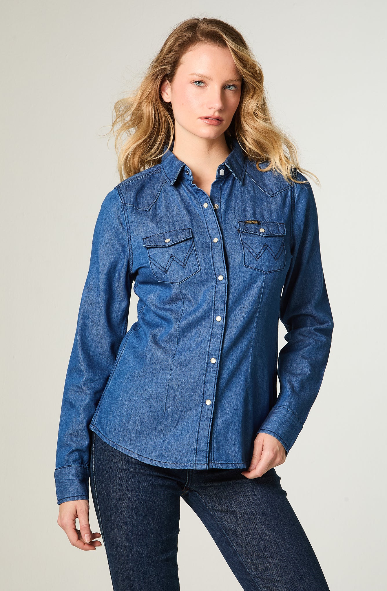 Camisa Mujer Shirt Wrw Western Dark Indigo