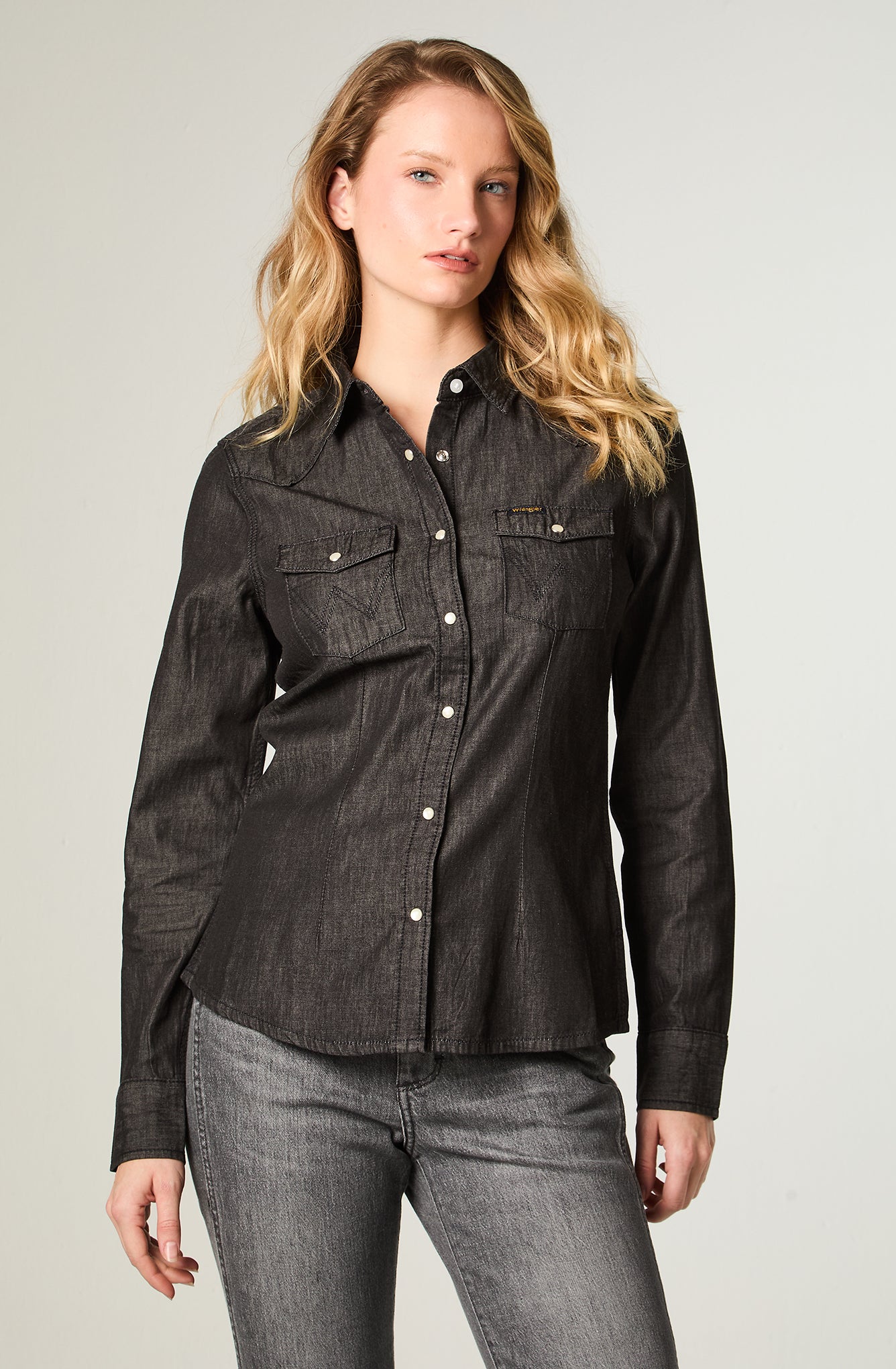 Camisa Mujer Shirt Wrw Western Grey Ace