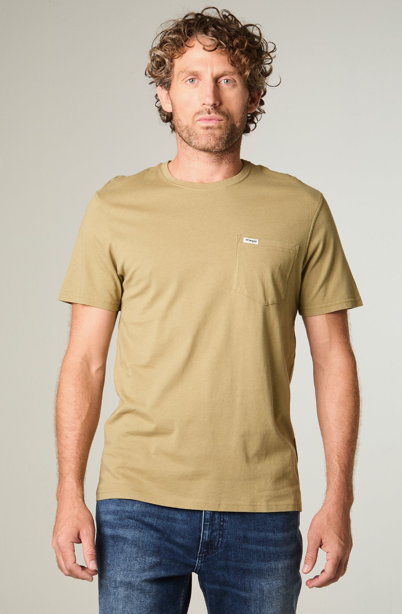 Polera Hombre Regular Verde Militar