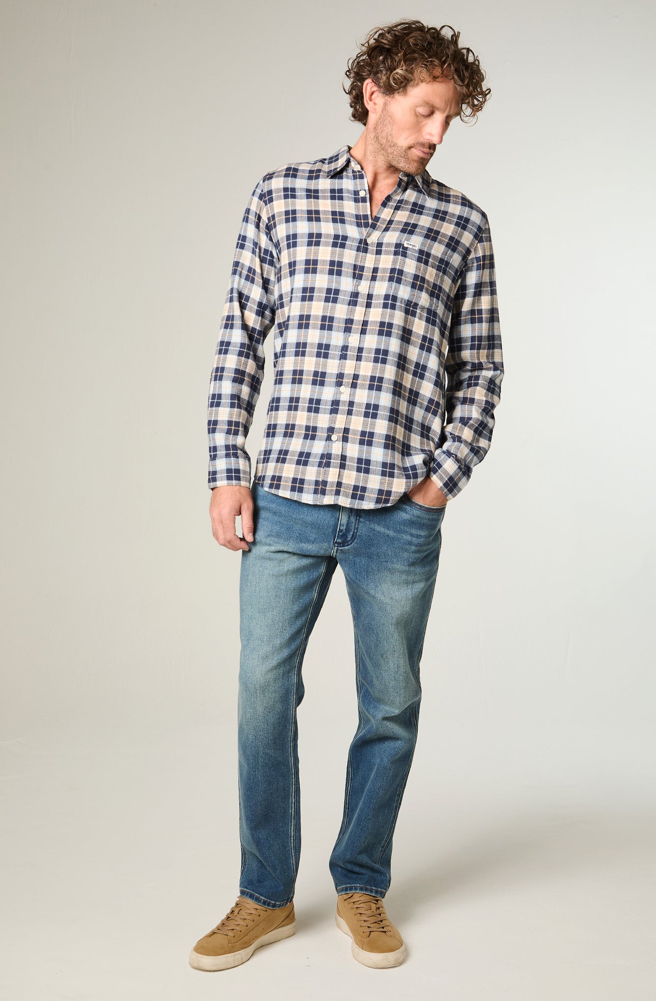 Jeans Hombre Greensboro Straight tiro medio Azul