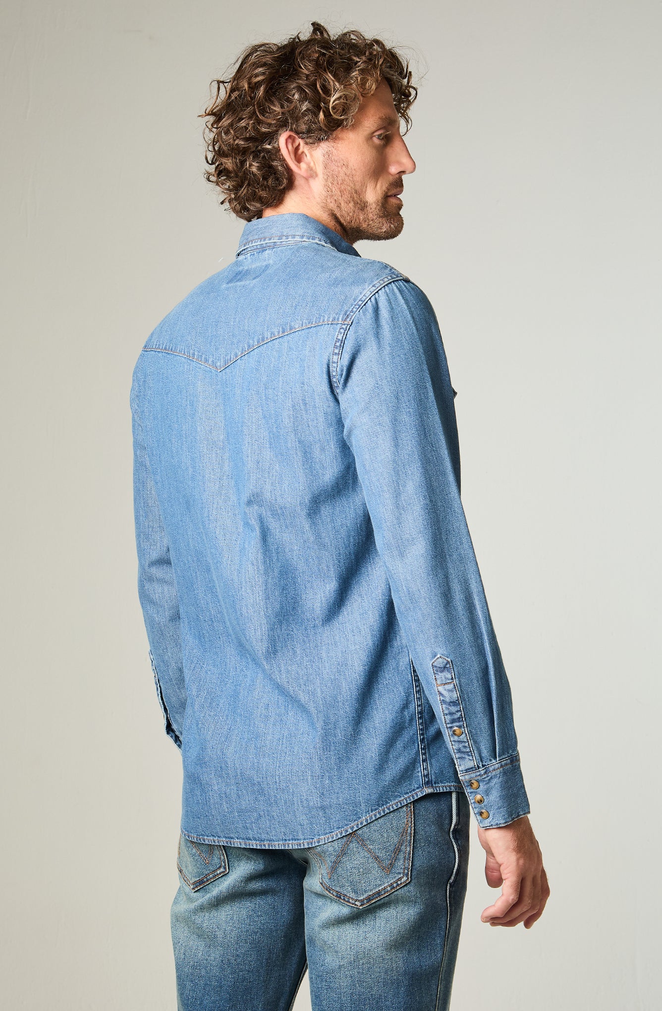Camisa Hombre Denim Ml Mid