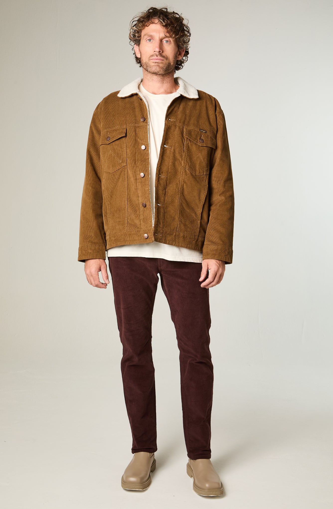 Pantalon Hombre Greensboro Cotele Straight Café