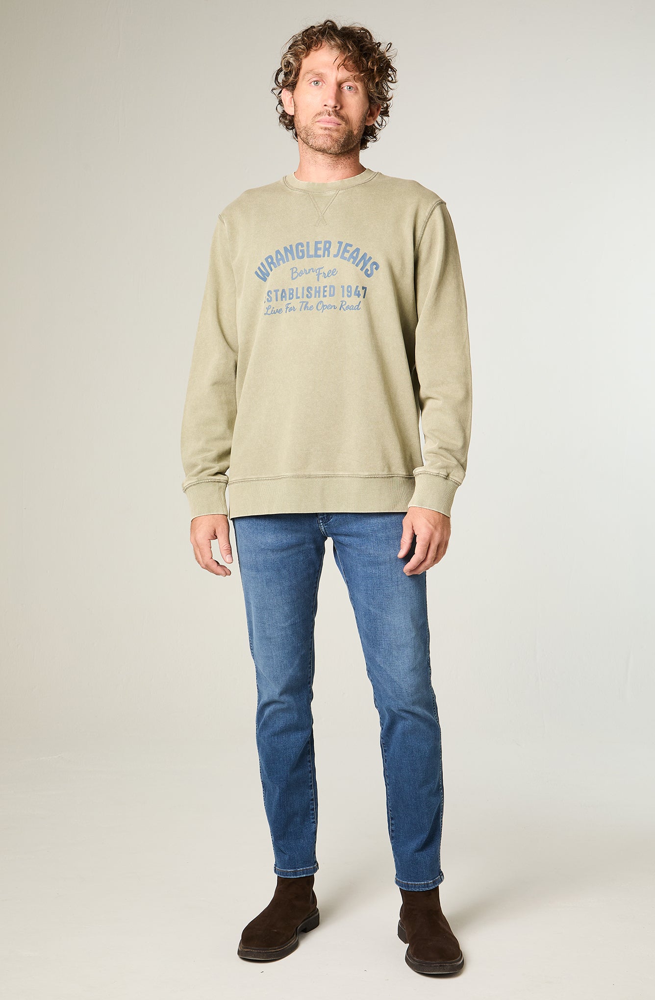 Polerón Hombre Graphic Acid Sweatshirt Green Dusty