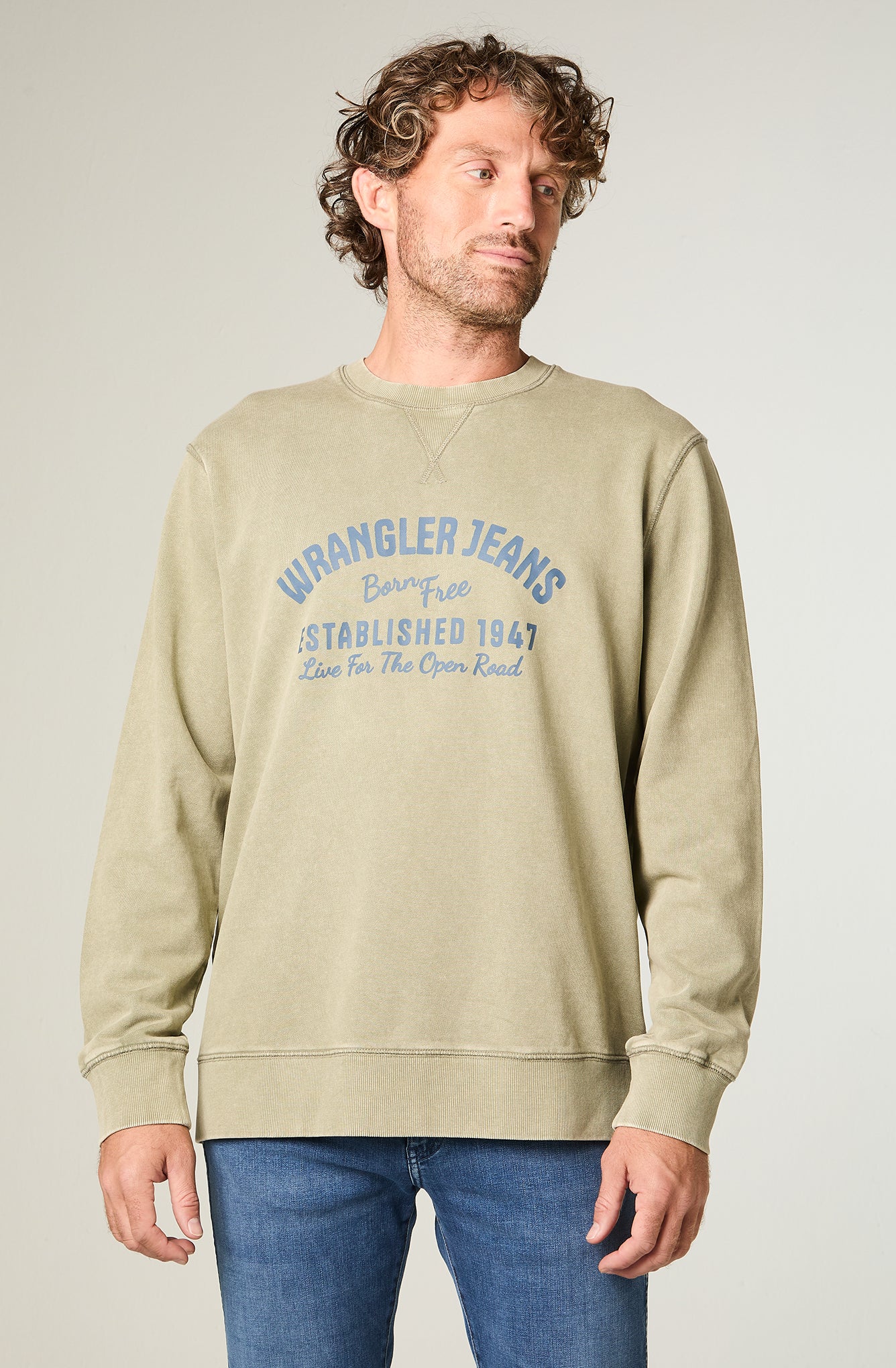 Polerón Hombre Graphic Acid Sweatshirt Green Dusty