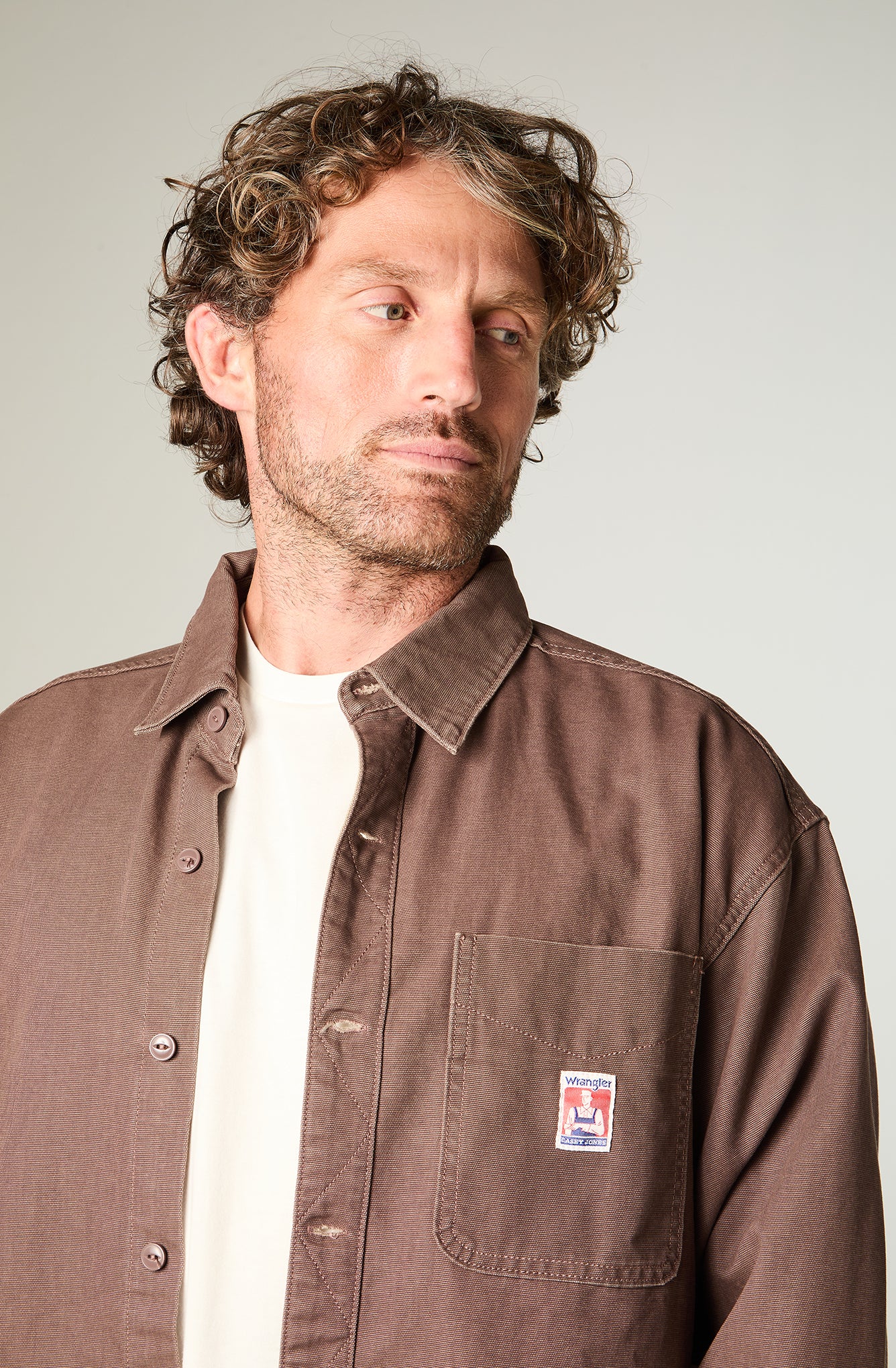 Sobrecamisa Hombre 1 Pocket Oversize Café