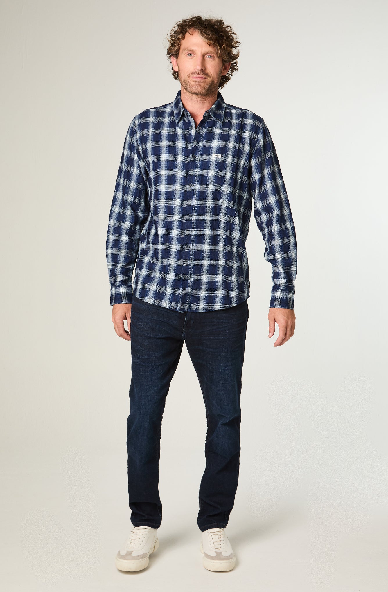 Camisa Hombre Cuadros Azul