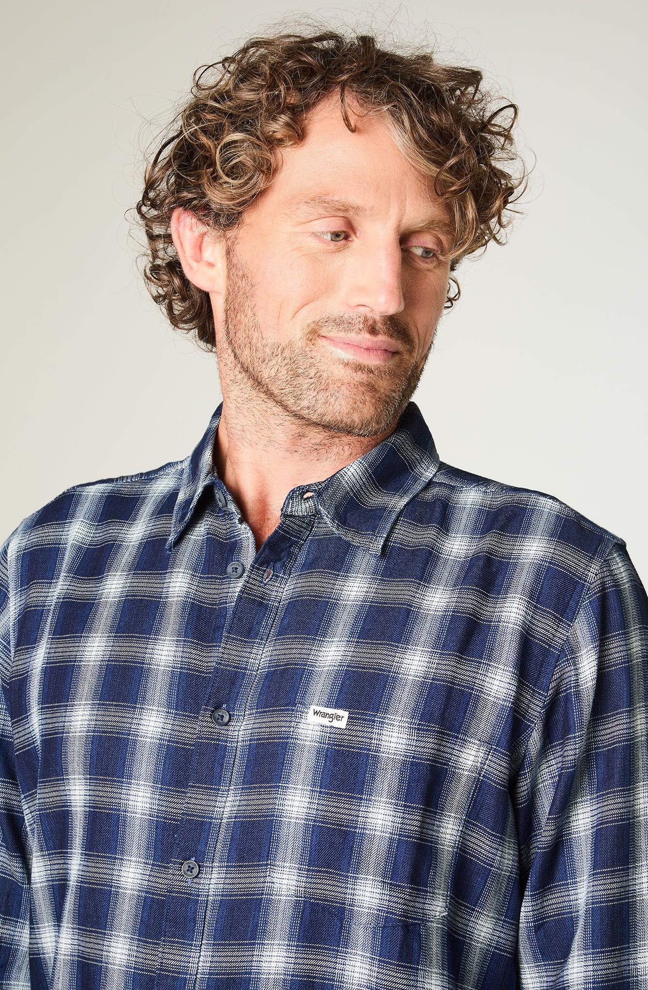 Camisa Hombre Cuadros Azul