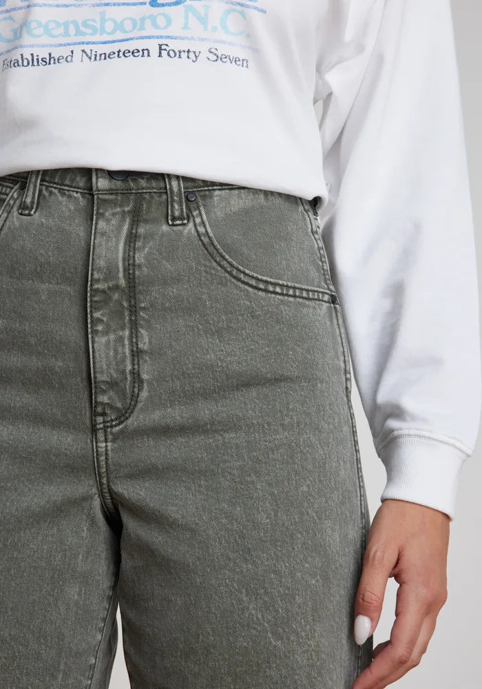 Jeans Mujer Tiro Alto Mom Dirty Grey