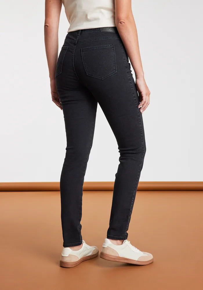 Jeans Mujer Tiro Alto Skinny Black Wash