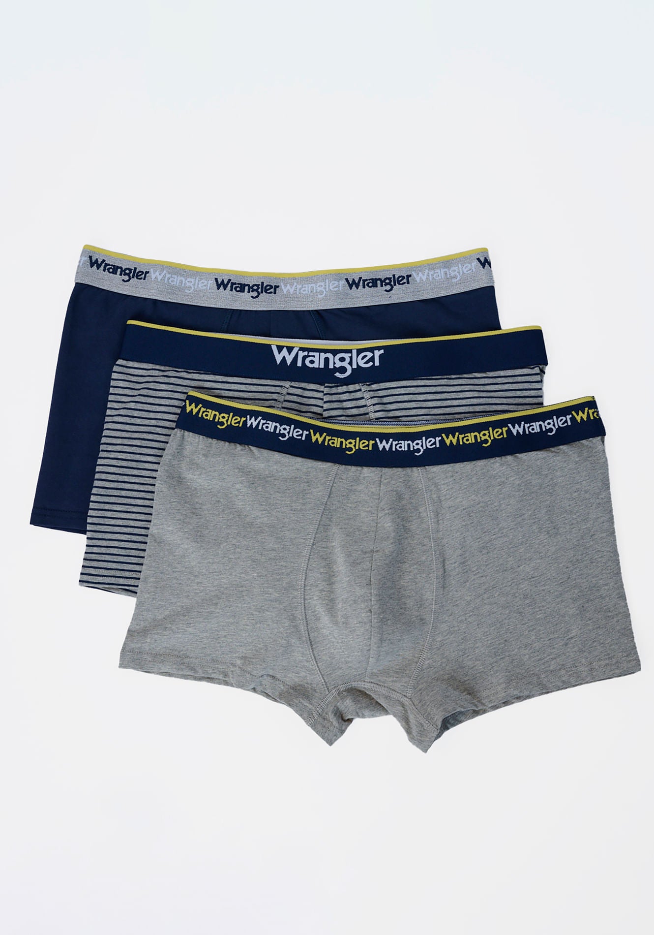 Tri Pack Boxer Trunks Grey Melange