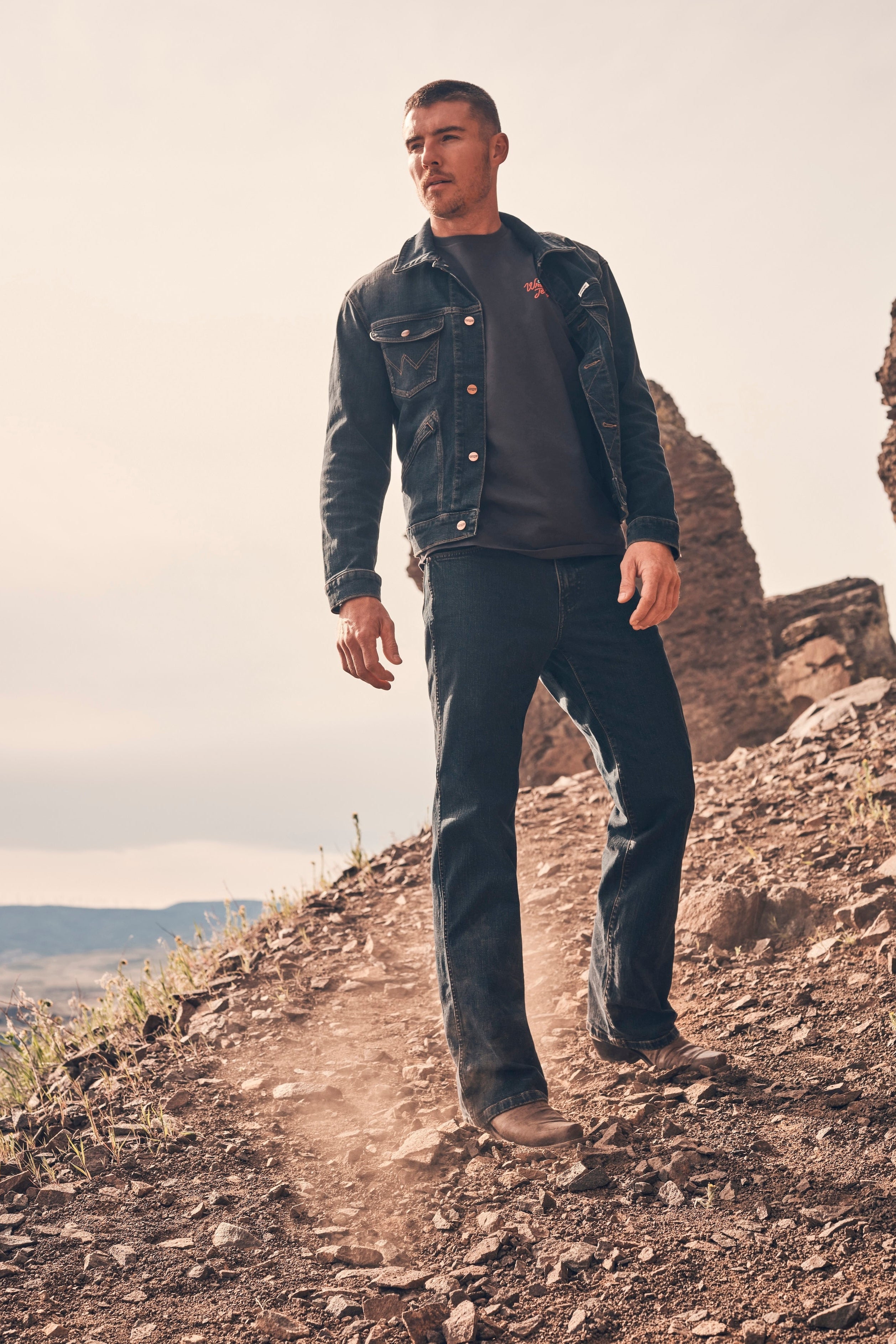 Chaqueta Hombre 124MJ Denim Regular Azul Oscuro