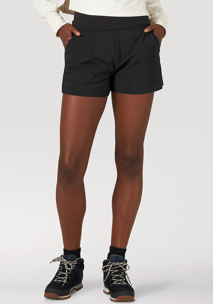 Short Mujer Tiro Alto All Terrain Gear Mixed Material Jet Black