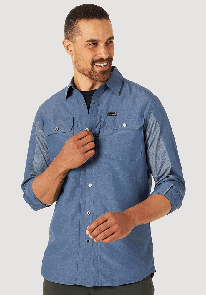 Camisa Hombre All Terrain Gear Mixed Materials Vintage Indigo