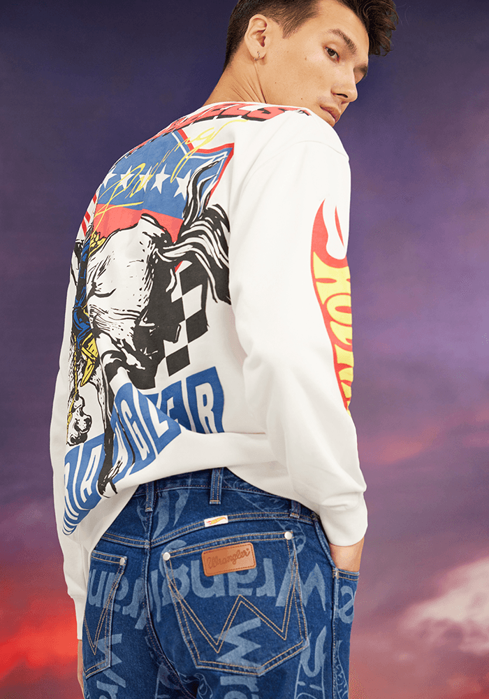 Polerón Pull Over Crew - Hot Wheels White