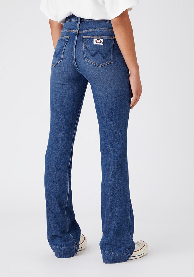 Jeans Mujer Tiro Alto Summer Flare Fit We Care Night Shift