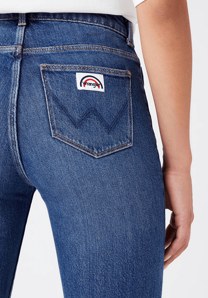 Jeans Mujer Tiro Alto Summer Flare Fit We Care Night Shift