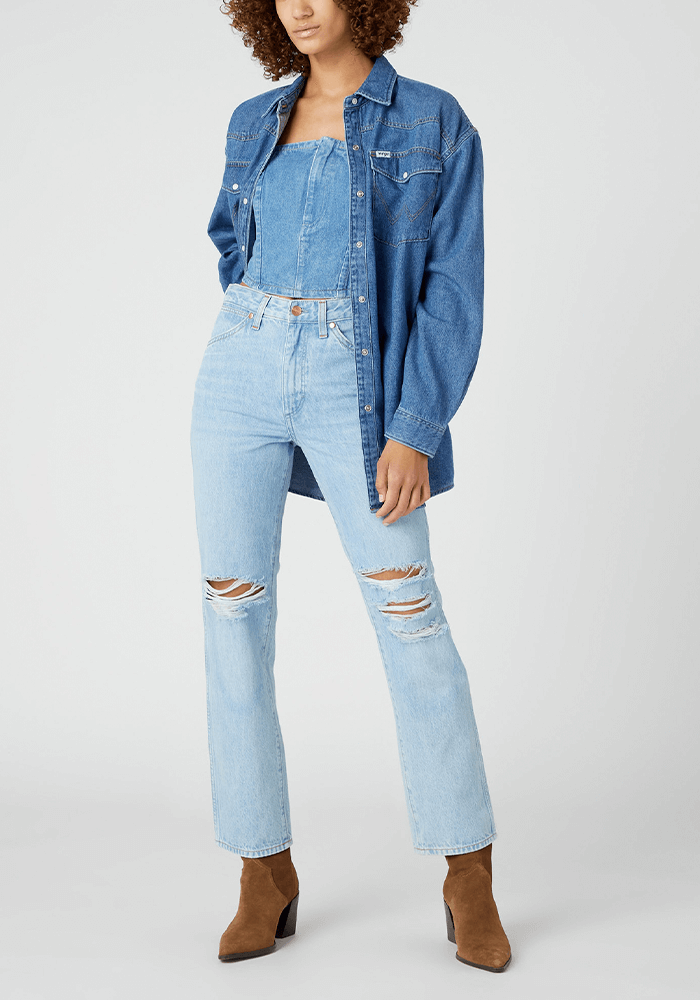 Jeans Mujer Tiro Alto Wild West Straight Fit Bad Intentions