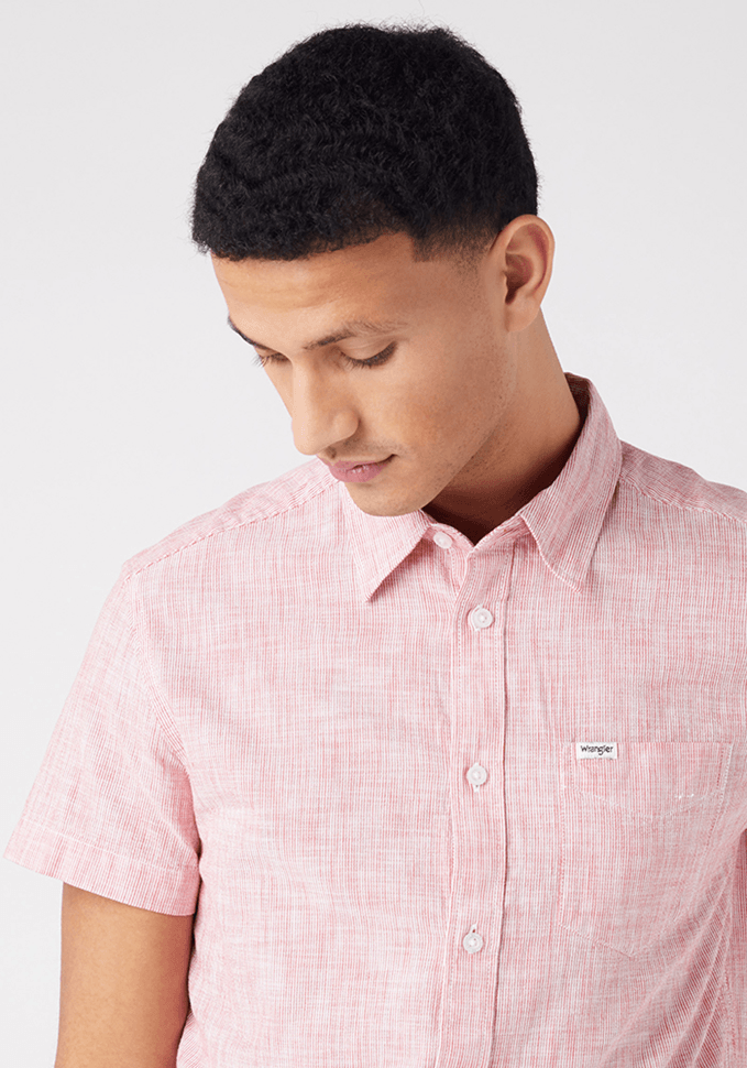 Camisa Hombre Manga Corta 1 Pocket Shirt Flame Red