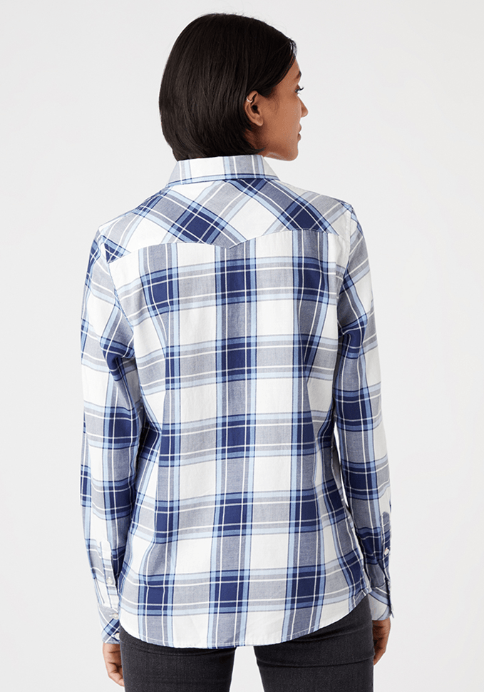 Camisa Mujer Western Check Della Robia Blu