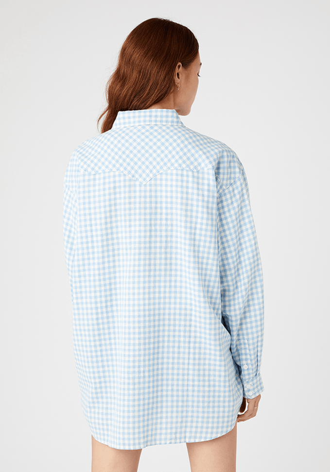 Camisa Mujer Jumbo Western Della Robia Blu