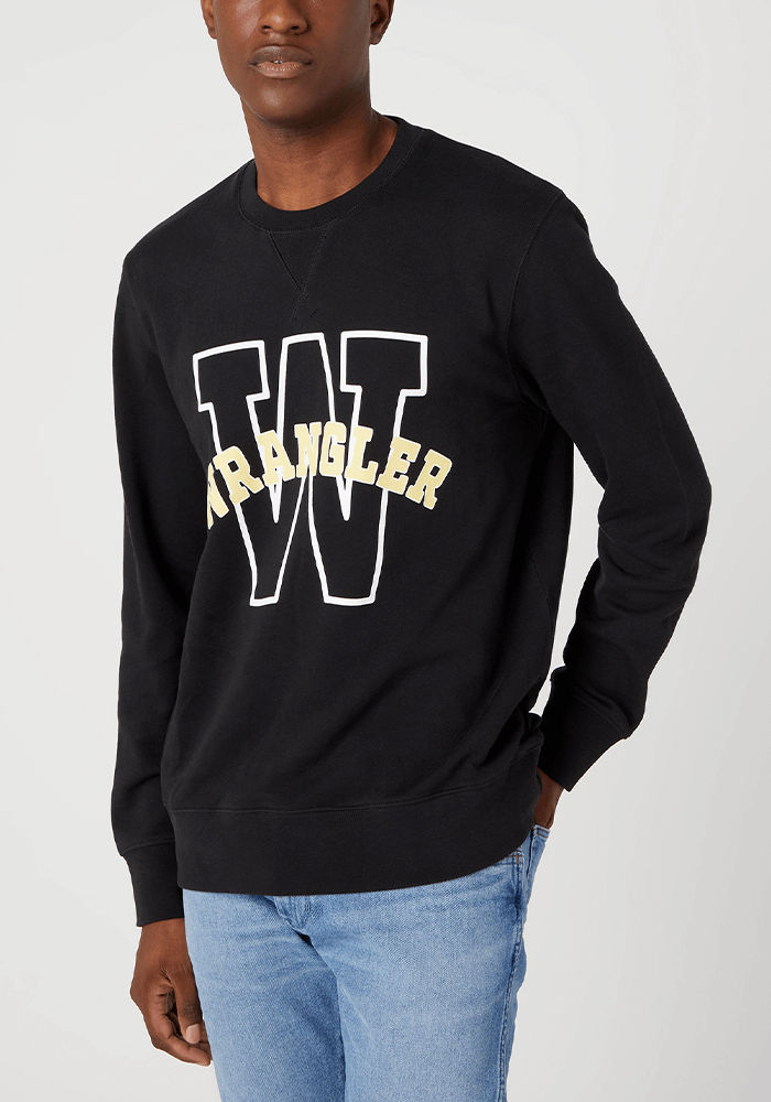 Polerón Graphic Crew Sweat Faded Black