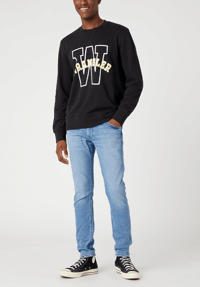 Polerón Graphic Crew Sweat Faded Black