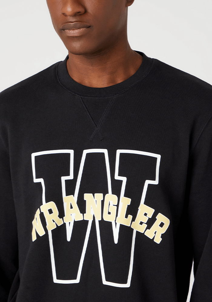 Polerón Graphic Crew Sweat Faded Black