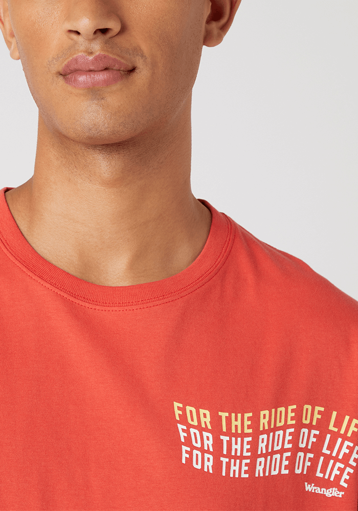 Polera Hombre Slogan Sign Off Tee Paprika