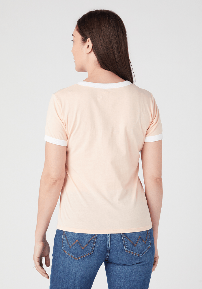 Polera Ringer Tee Peach Melba
