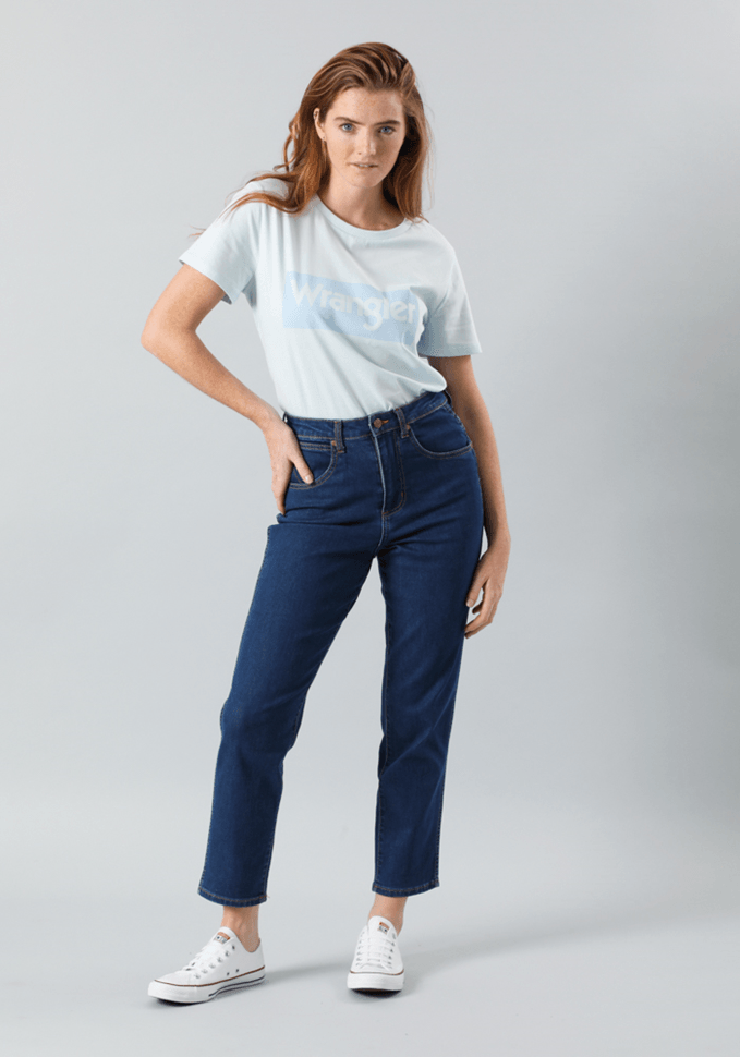 Jeans Mujer Tiro Alto Mom Fit We Care Static Dark