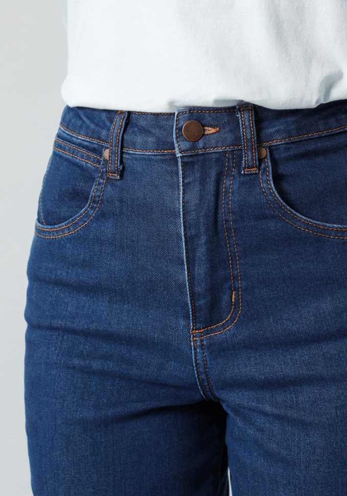 Jeans Mujer Tiro Alto Mom Fit We Care Static Dark